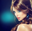Model with blue make-up and