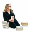 Photo: girl and books girl and books