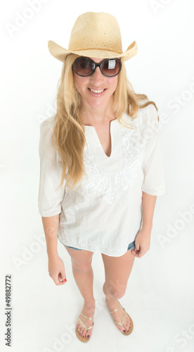 Photo: Aerial view of a young woman on holidays Aerial view of a young woman on holidays