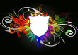 Vektor: Emblem - Black Background Emblem - Black Background