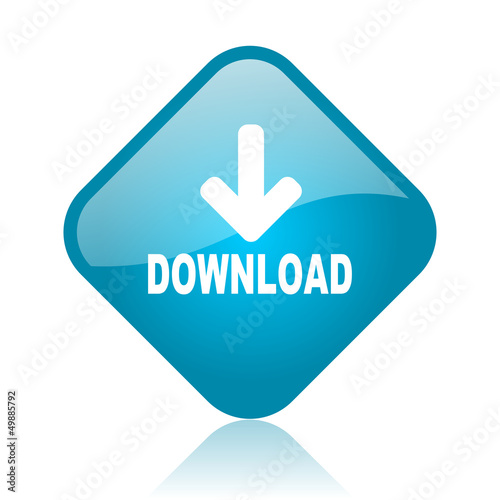 Illustration: download blue square glossy web icon download blue square glossy web icon