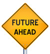3d Illustration of future ahead road sign
