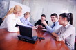 business people in a video meeting