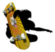 Skateboard mit Jungensilhoutte