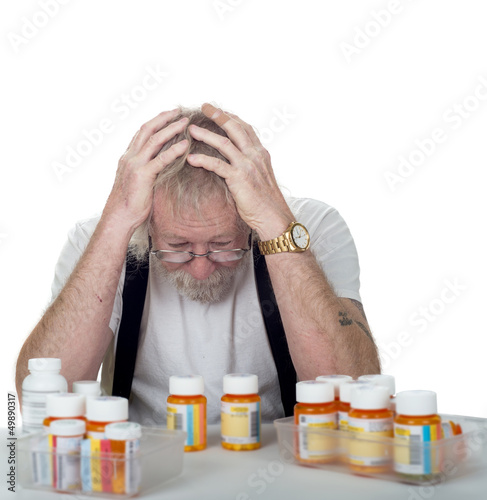 Photo: senior with too many prescriptions senior with too many prescriptions