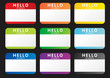 vector hello my name is stickers