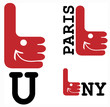 Vector: I Like you - symbol, Paris, New York smiling thumb up. I Like you - symbol, Paris, New York smiling thumb up.