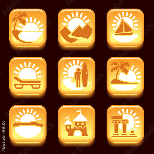 Vector: Icons of summer activities Icons of summer activities