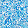 Paisley Flowers Seamless Pattern Vector Illustration