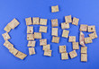 Word Crisp made of chips on the table