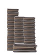 A stack of magazines on white