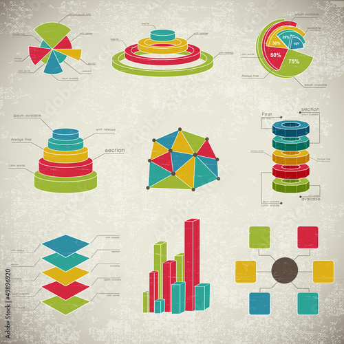 Vector: Vintage infographics set Vintage infographics set