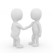 Two 3d people shaking hands