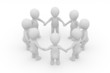 3d people in a circle
