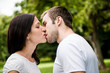 Young kissing couple in love