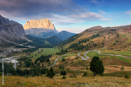 Photo: Mountain Landscape in Italy Alps - Passo Gardena in Dolomites Mountain Landscape in Italy Alps - Passo Gardena in Dolomites