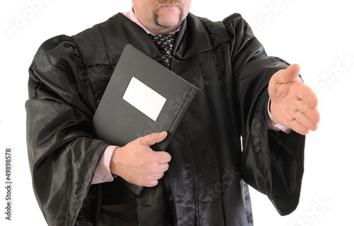 Photo: Rechtsanwalt in Robe mit Kladde Rechtsanwalt in Robe mit Kladde