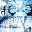 interior of the modern architectural in shanghai airport. interior of the modern architectural in shanghai airport.