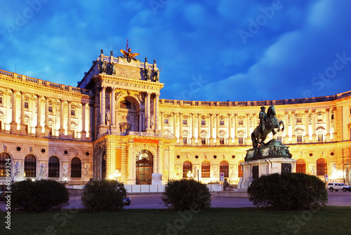 Photo: Vienna Hofburg Imperial Palace at night, - Austria Vienna Hofburg Imperial Palace at night, - Austria