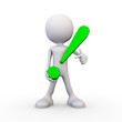 3D Minimalistic Person - Pointing At An Exclamation Mark