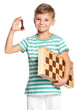 Boy with chessboard