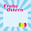 frohe ostern schild mit ostereiern