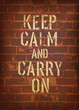 The words keep calm and carry on. Vector, EPS10