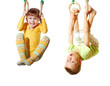 Photo: children playing and exercising on gymnastic rings children playing and exercising on gymnastic rings