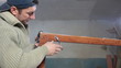 Furniture maker at work in workshop