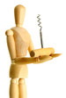 Mannequin with corkscrew, isolated on  white