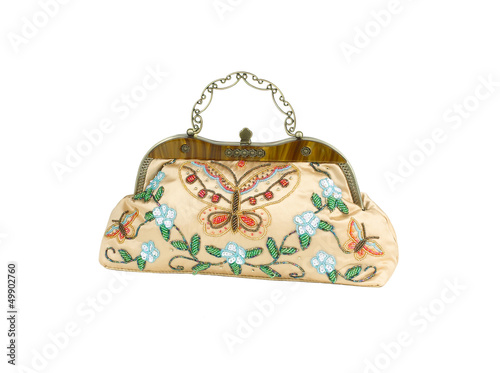 Photo: A luxury lady handbag decorated by colorful beads. A luxury lady handbag decorated by colorful beads.