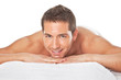 Happy young man after a massage