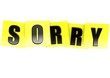 Sorry in yellow note
