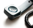 Old-fashioned green telephone receiver