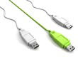 computer usb cable race on white