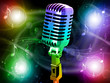 Microphone on abstract musical background