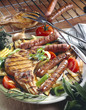 barbecue porc merguez poulet saucisses