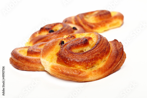 Photo: Fresh tasty buns with raisins Fresh tasty buns with raisins