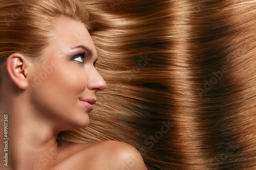 Photo: Caucasian woman with long beautiful hair Caucasian woman with long beautiful hair
