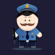 cute policeman with truncheon vector illustration