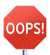 Vector oops sign isolated on white