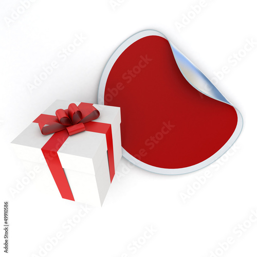 Illustration: Gift box and sticker Gift box and sticker