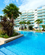 sunny pool in Spain