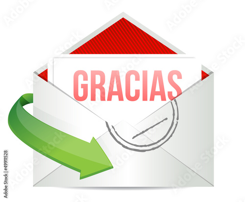 Illustration: Thank You gratitude card envelope in spanish Thank You gratitude card envelope in spanish