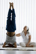Mature couple doing yoga
