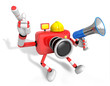 The left hand point the finger Engineer Red Camera Character. Th