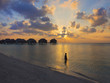 Water bungalows in paradise