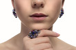 Closeup fashion portrait of young beautiful woman
