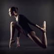 A portrait of young beautiful gymnast woman
