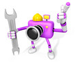 The left hand Holding a Spanner Engineer Purple Camera Character